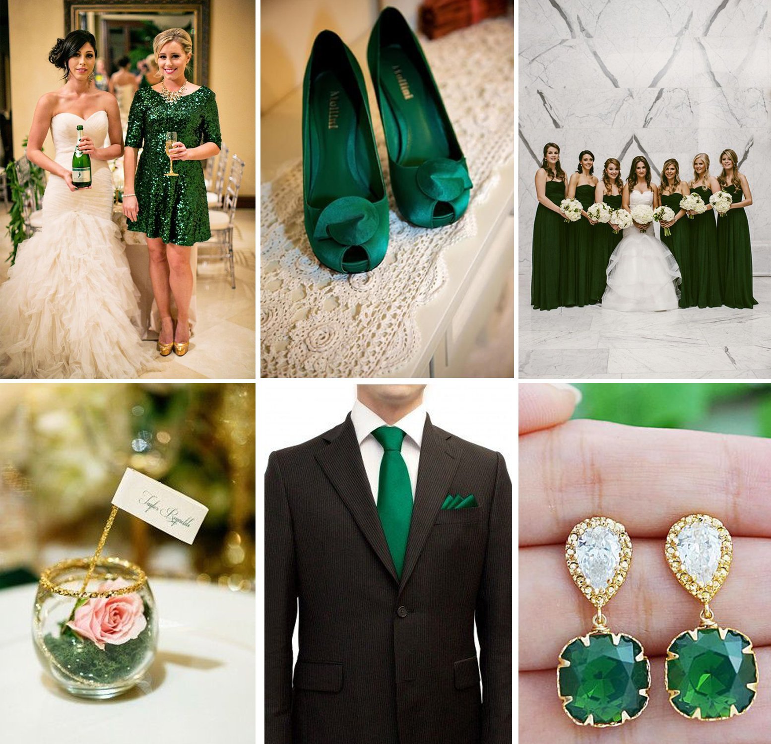 Темно зеленое свадебное платье (55 фото) .