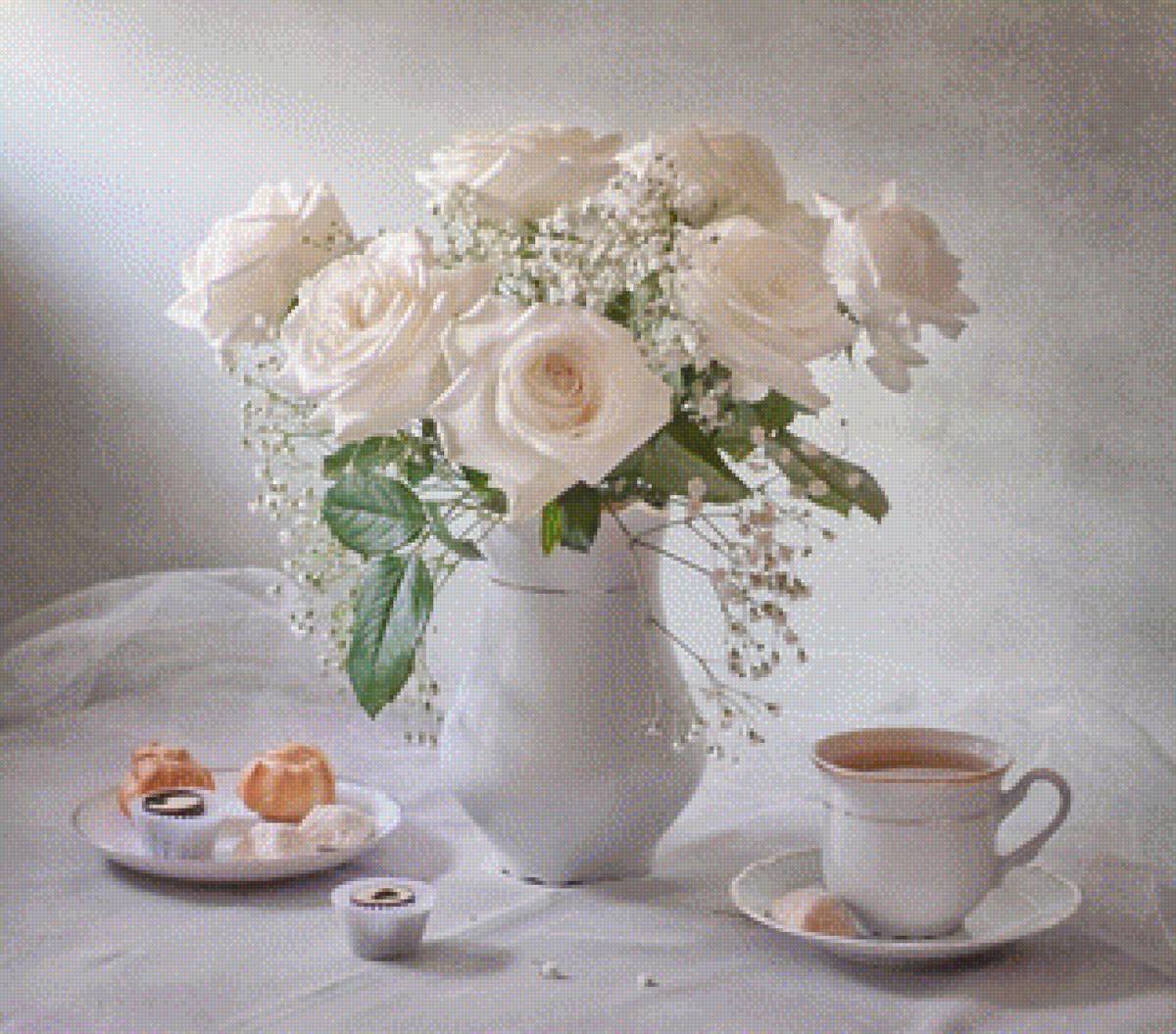 картинки белые розы доброе утро анимационные