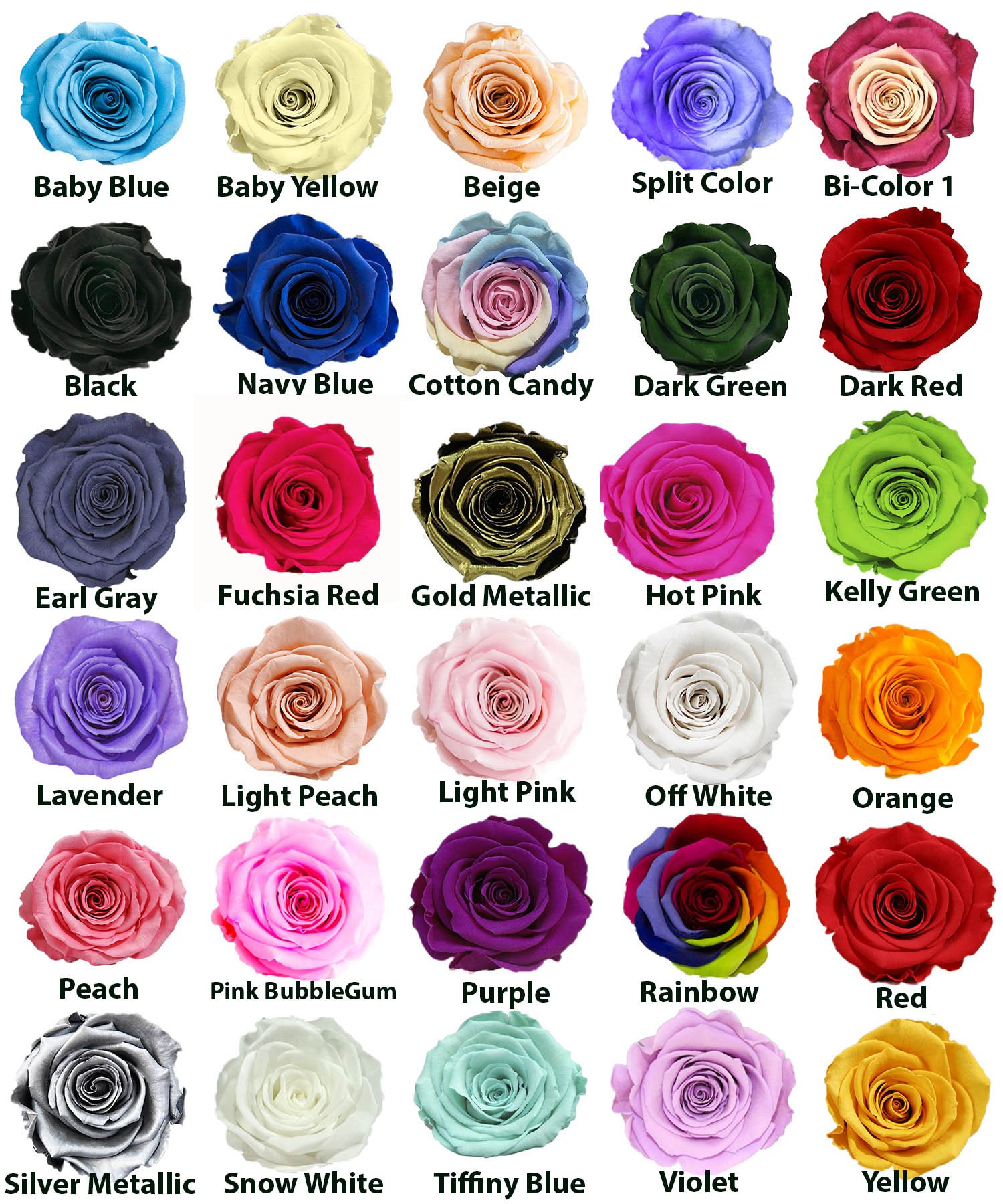 Розы разных сортов и расцветок