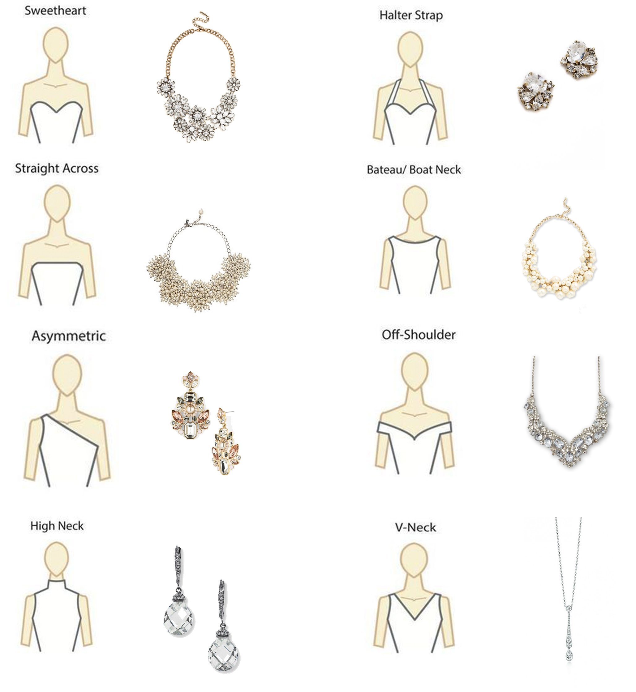 Ожерелье под платье с открытыми плечами