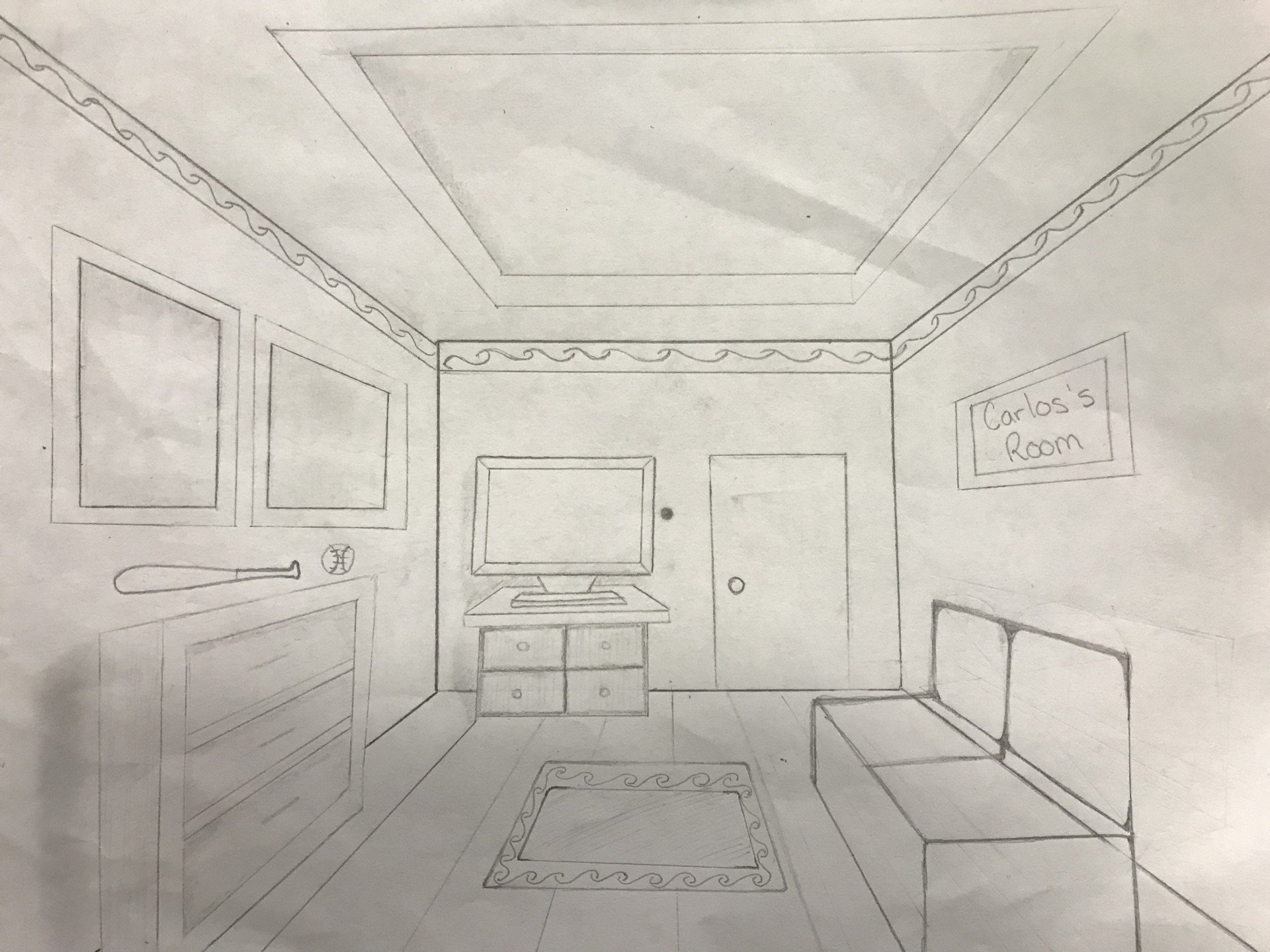 Рисунок комнаты 7 класс легко. Перспектива комнаты сбоку. Гостиная фронтальная перспектива. Интерьер комнаты карандашом. Набросок интерьера комнаты.