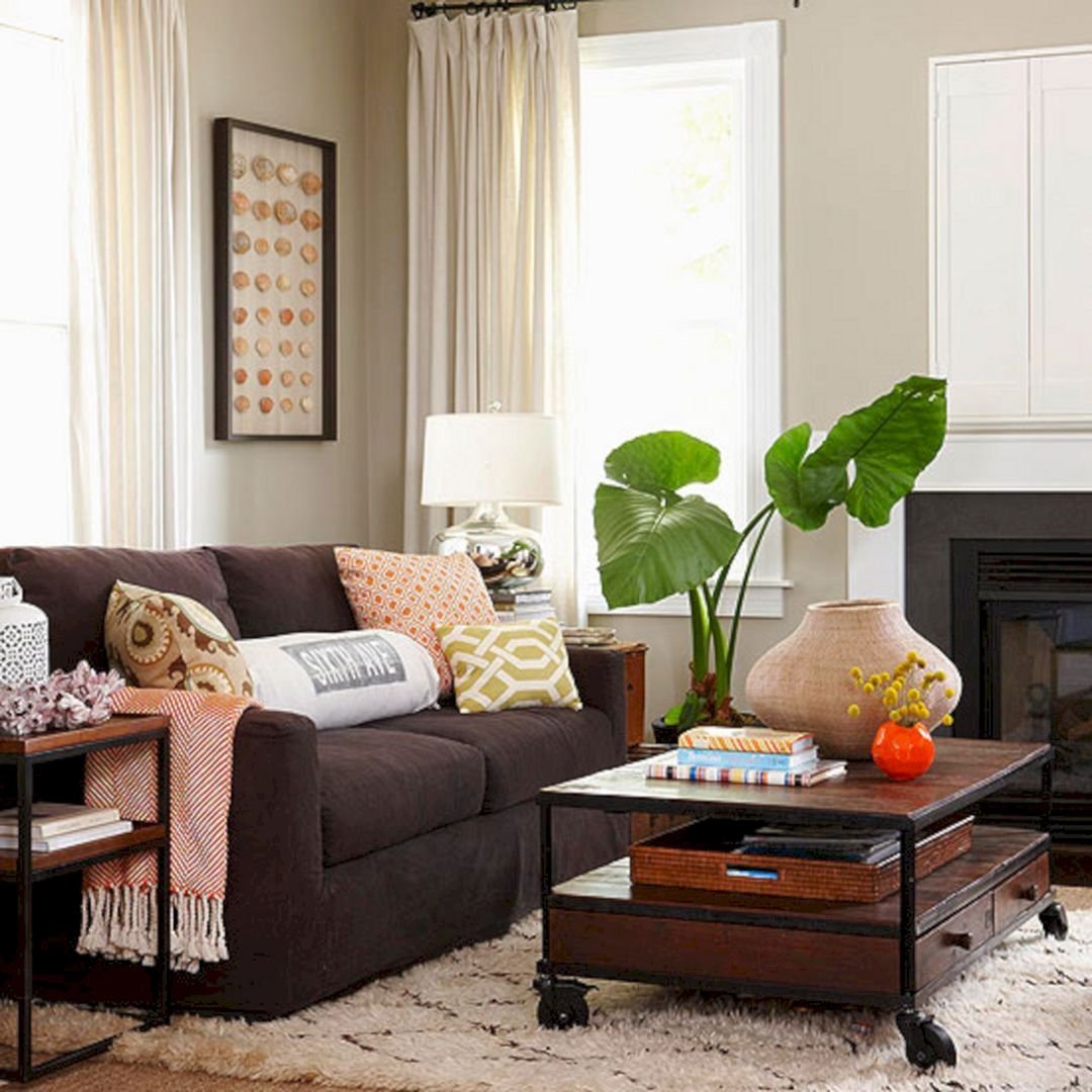 сочетание цветов коричневый и серый в мебели