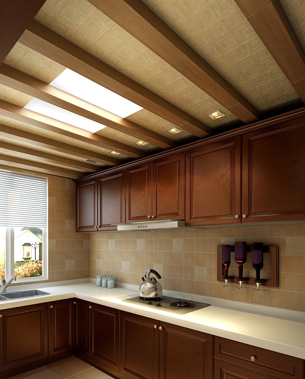 Какие потолки лучше сделать в доме. Кухня в потолок. Отделка кухни в частном доме. Современная отделка потолка. Деревянные потолочные панели.