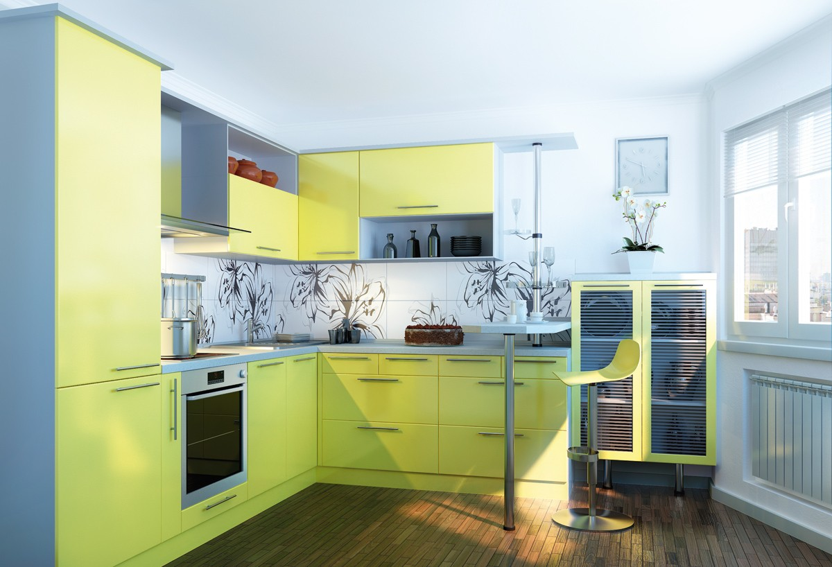 Желто зеленая кухня. Кухня в желтом цвете. Кухня в желто зеленых тонах. Желтый кухонный гарнитур. Кухня лимонного цвета.