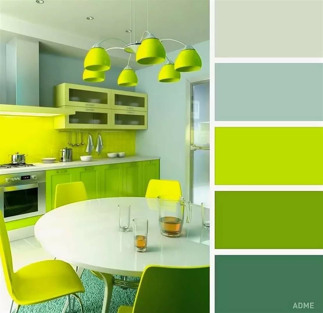 Цвет гармонирующий с зеленым. Сочетание цветов в интерьере кухни. Лаймовый цвет в интерьере. Палитра сочетания цветов в интерьере кухни. Сочетание цвета в интерьере кухни.