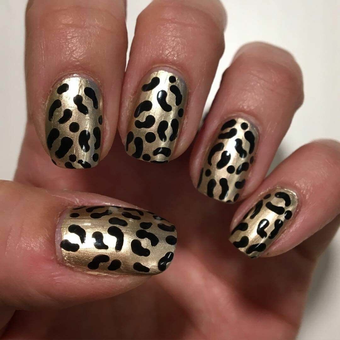 Дизайн леопард на ногтях