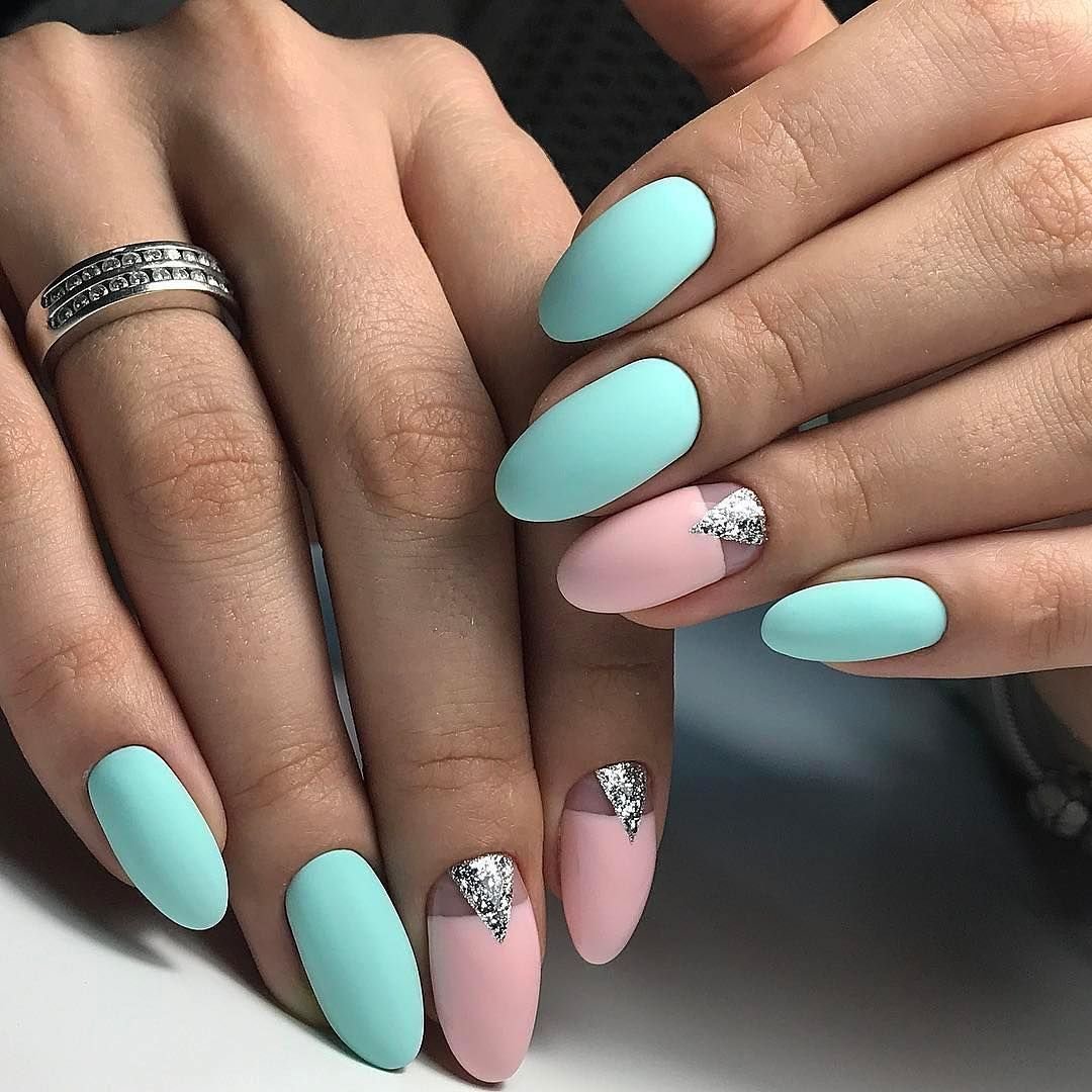 Дизайн ногтей в бирюзовом цвете фото