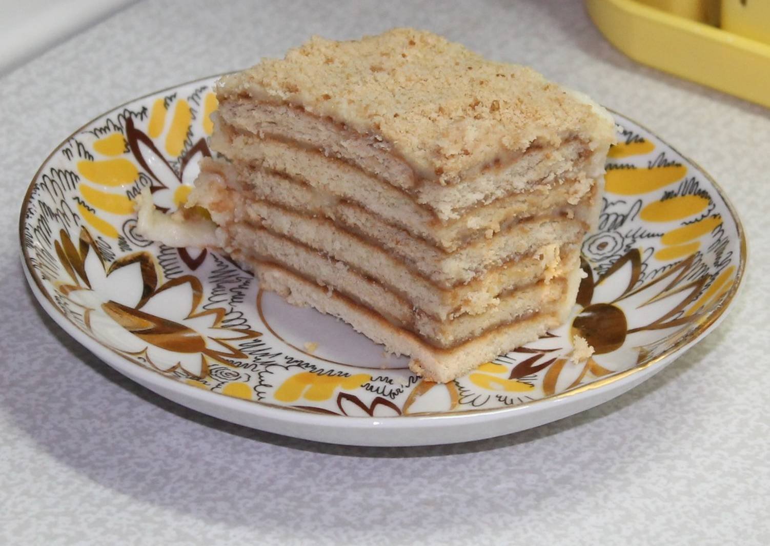 Торт наполеон из ушек с заварным кремом рецепт фото