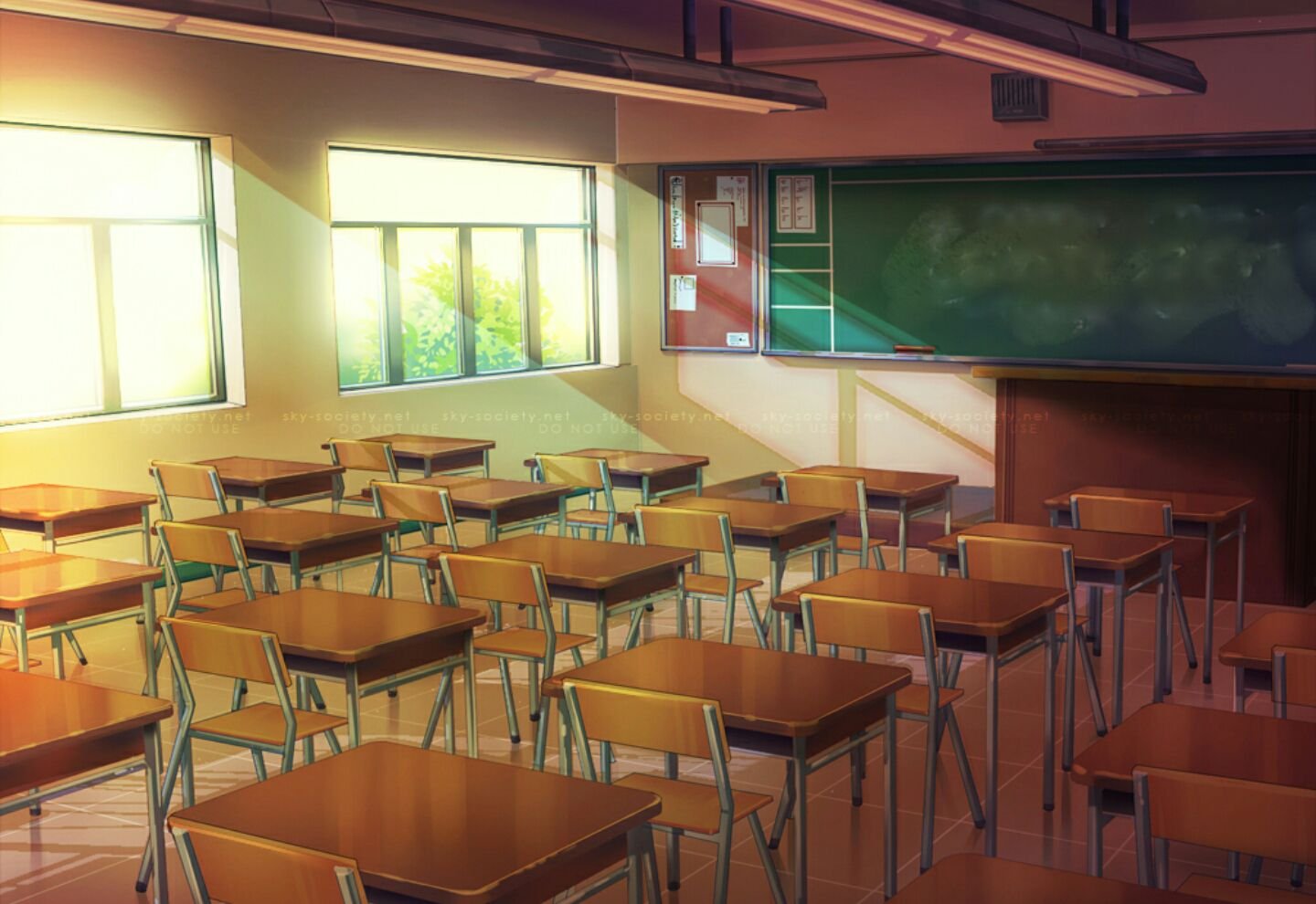 Классы в японской школе. Классная комната в школе.