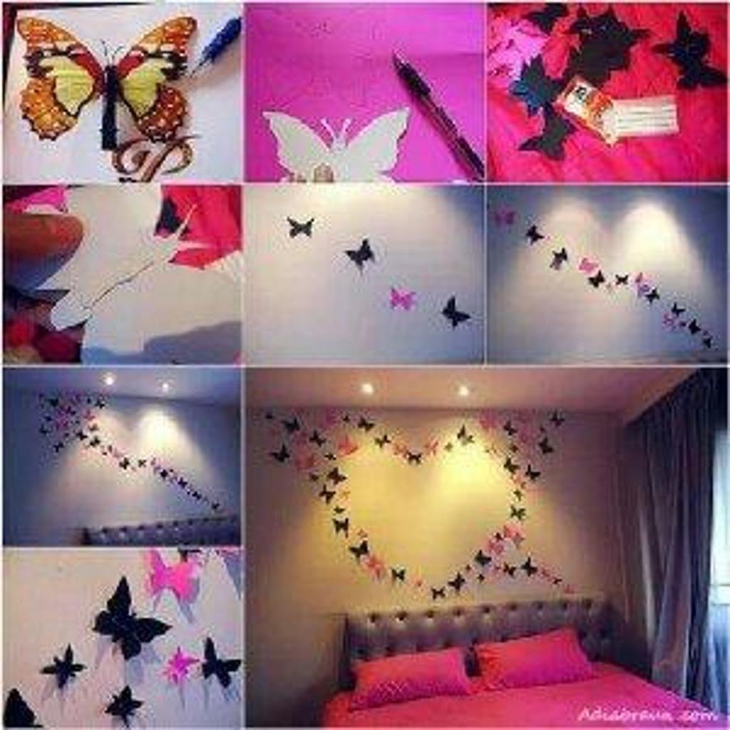 Легкое украшение комнаты. Украшения для комнаты. Идеи для украшения комнаты. Бабочки для украшения комнаты. Украсить стену бабочками.