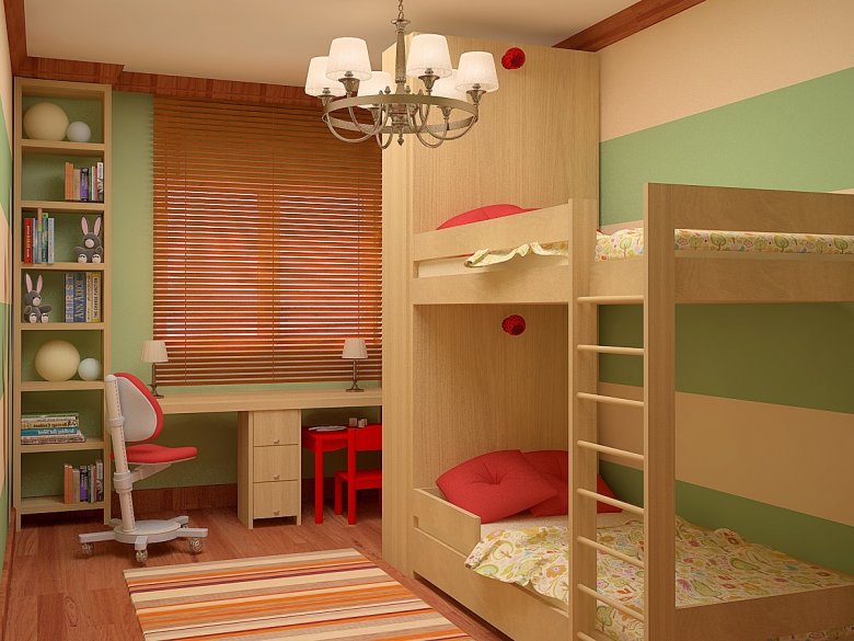 Детские комнаты для двоих детей (54 фото)