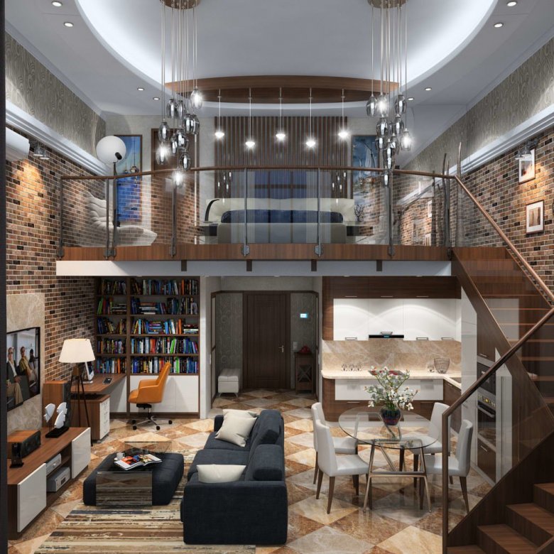 Дизайн квартиры с высокими потолками: 50 фото примеров интерьера - лучшие идеи и советы