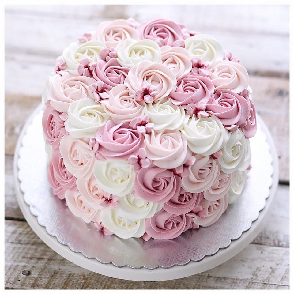 Торт с розами (64 фото)