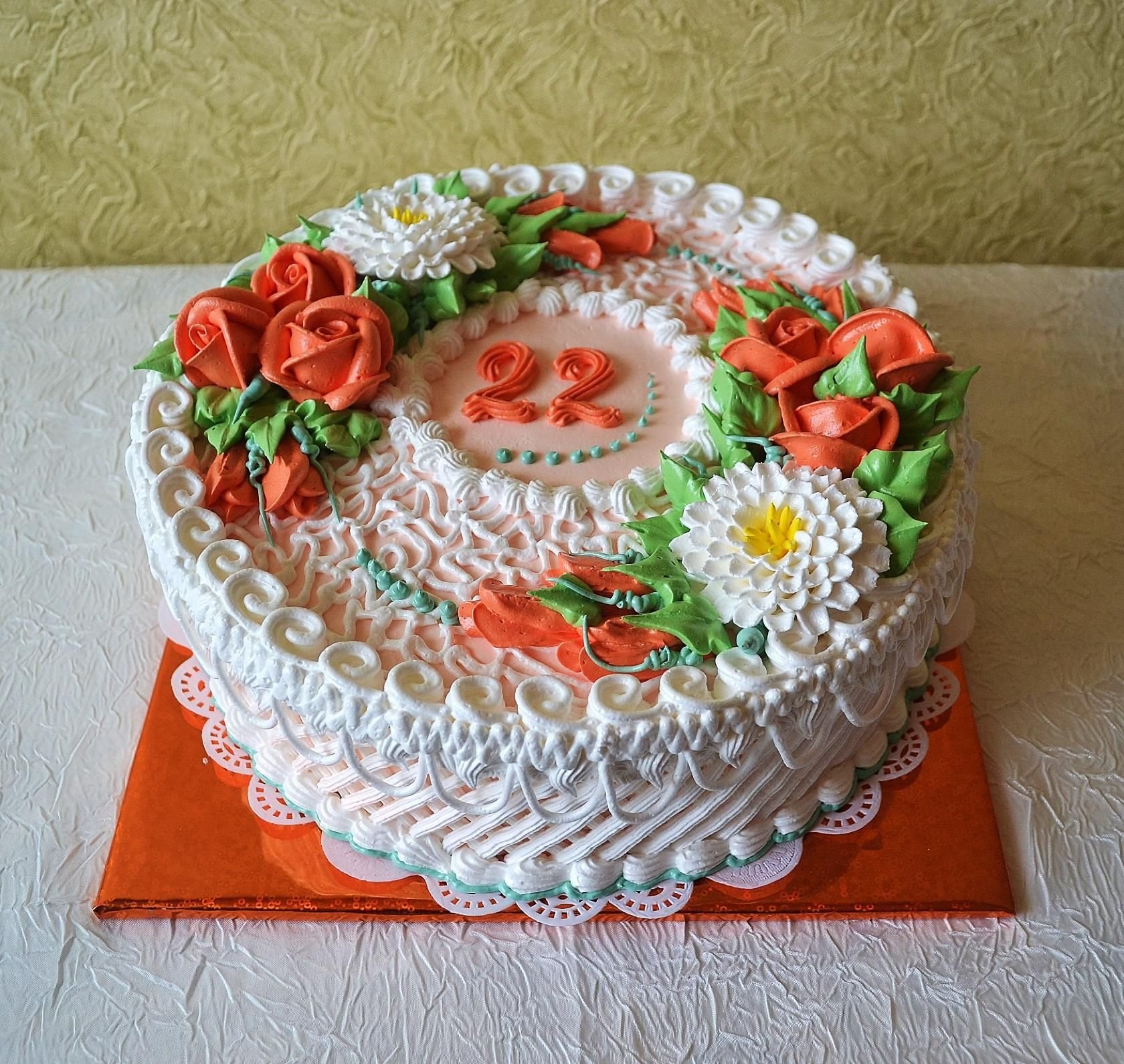 Красивый круглый торт