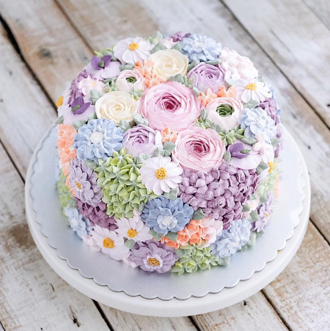 Цветочный торт (60 фото)
