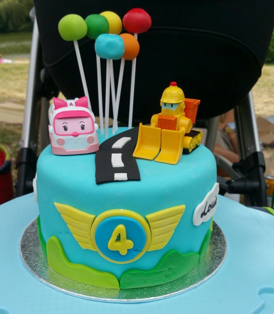 Торт на день рождения Робокар Поли