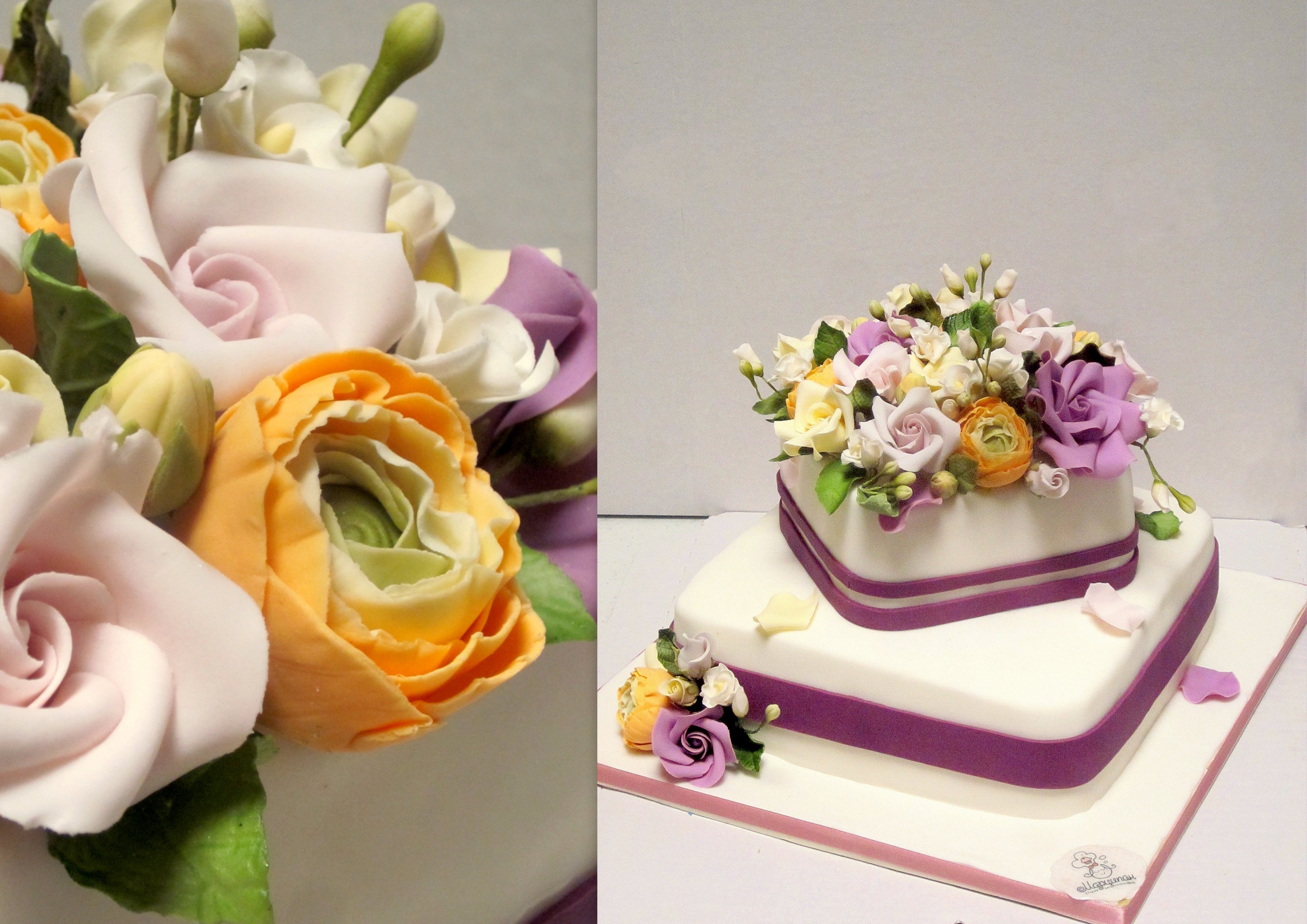 Цветы из марципана. Марципановый торт. Торт из марципана. Сделать цветы из марципана.