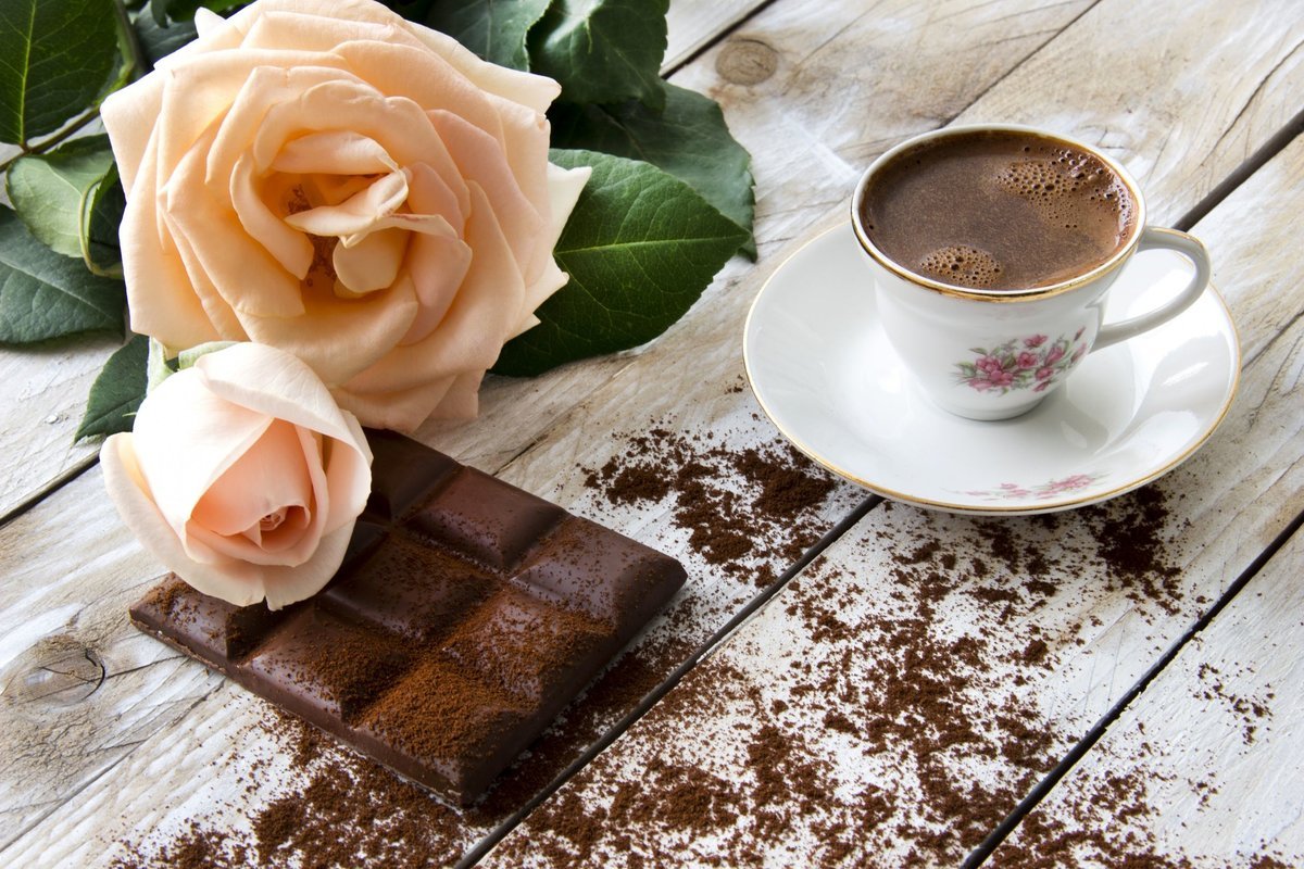Кофе шоколад цветы (31 фото) .