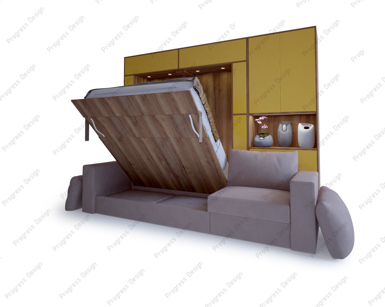 шкаф кровать с креслом трансформер