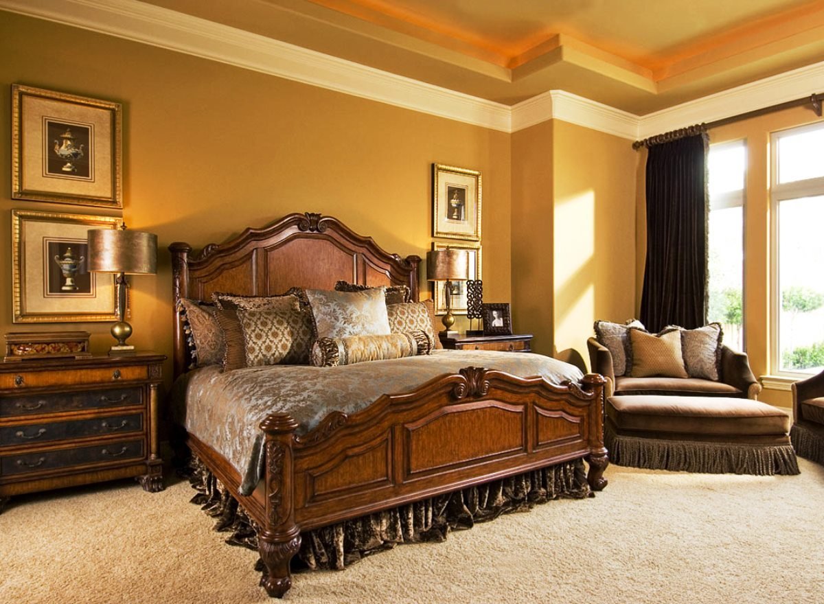 Классический комната мебель. Спальня в стиле бидермейер. Спальня классика. Спальня в классическом стиле. Спальня с коричневой мебелью.