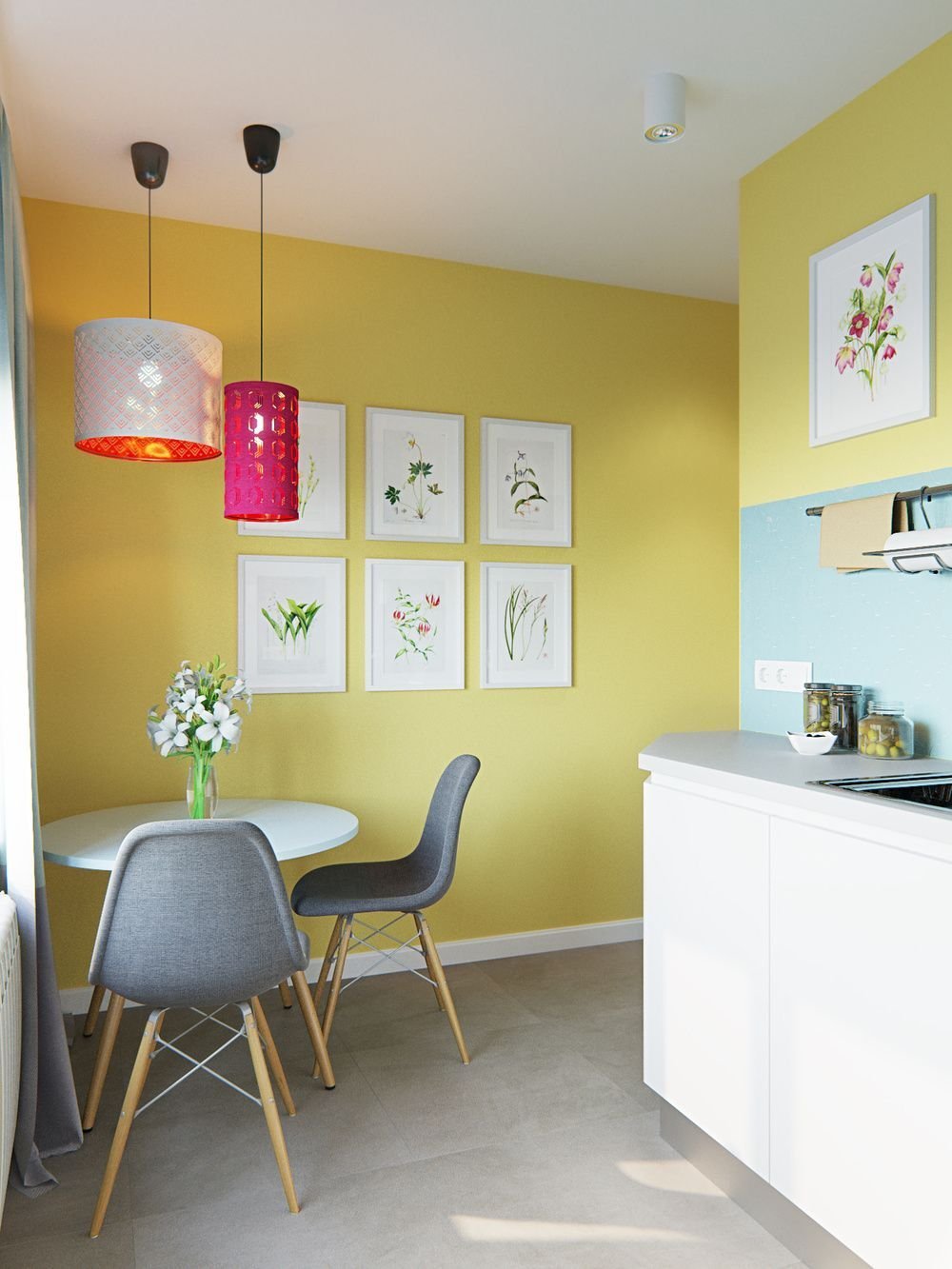 Покрасить обои на кухне. Крашыные /тены на ку хне. Окрашивание стен на кухне. Цвет стен на кухне. Желтые стены в интерьере кухни.