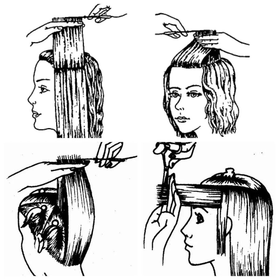 Схема Стрижки На Средние Волосы Фото