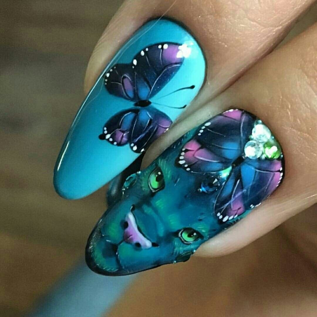 Маникюр оригинально красивый. Необычные ногти. Маникюр с бабочками. Необычный маникюр. Дизайн ногтей яркий необычный.