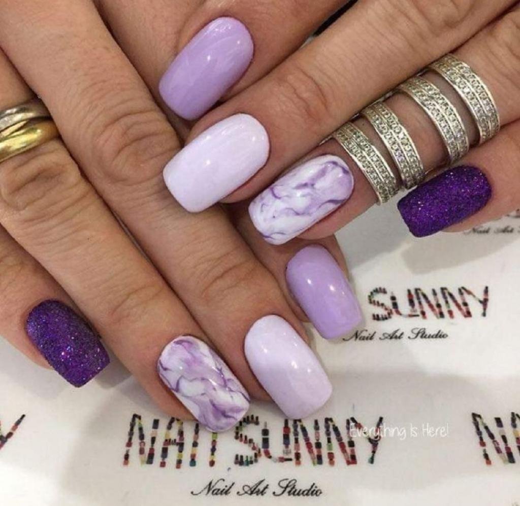 Ногти Светлые Дизайн Фиолетовый