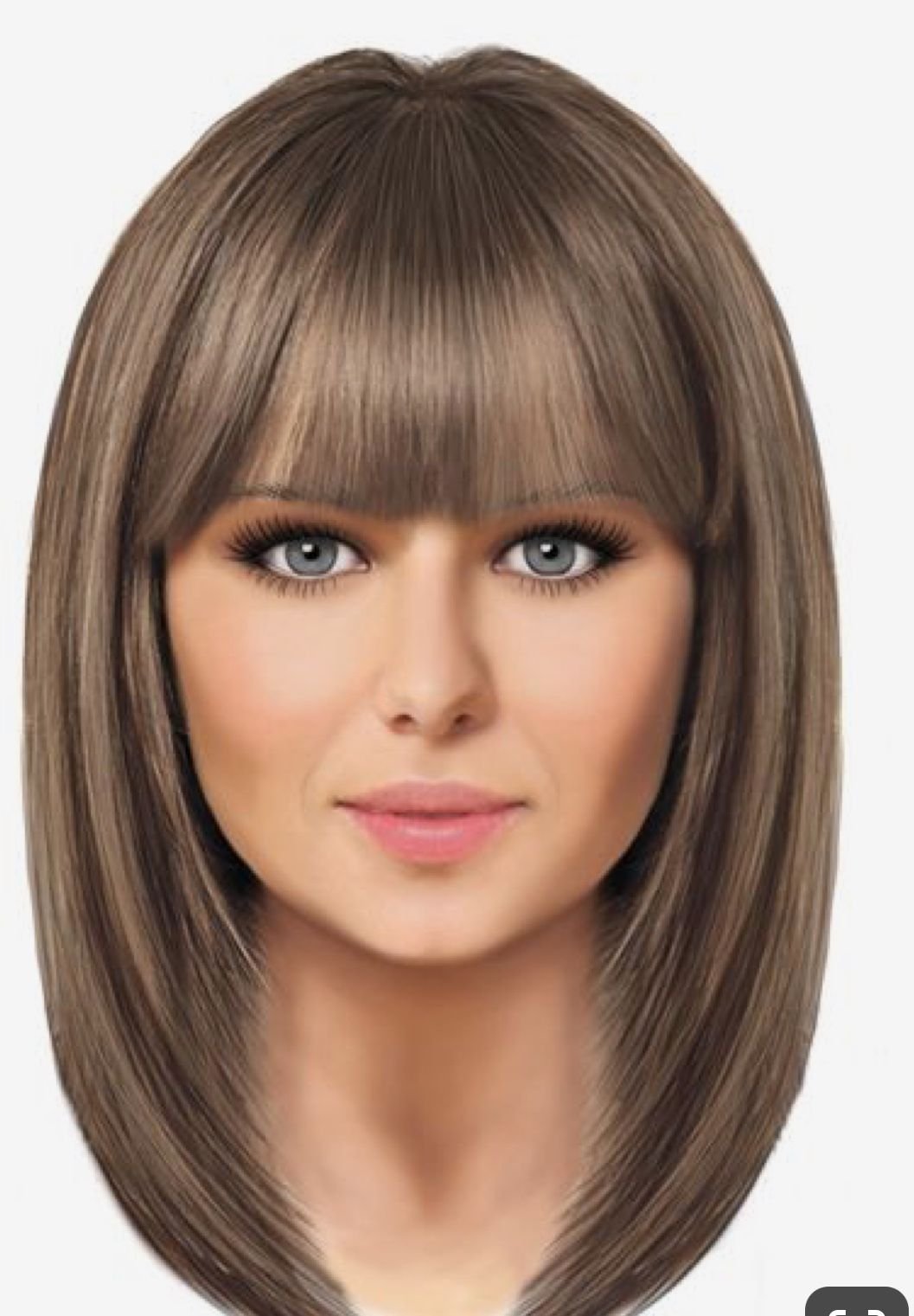 Стрижка на средние волосы для женщин круглое лицо с челкой фото