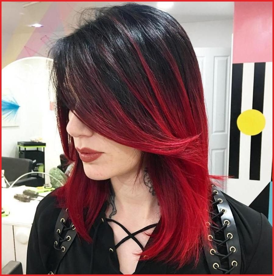 Колорирование волос черный с красным (57 фото) 
