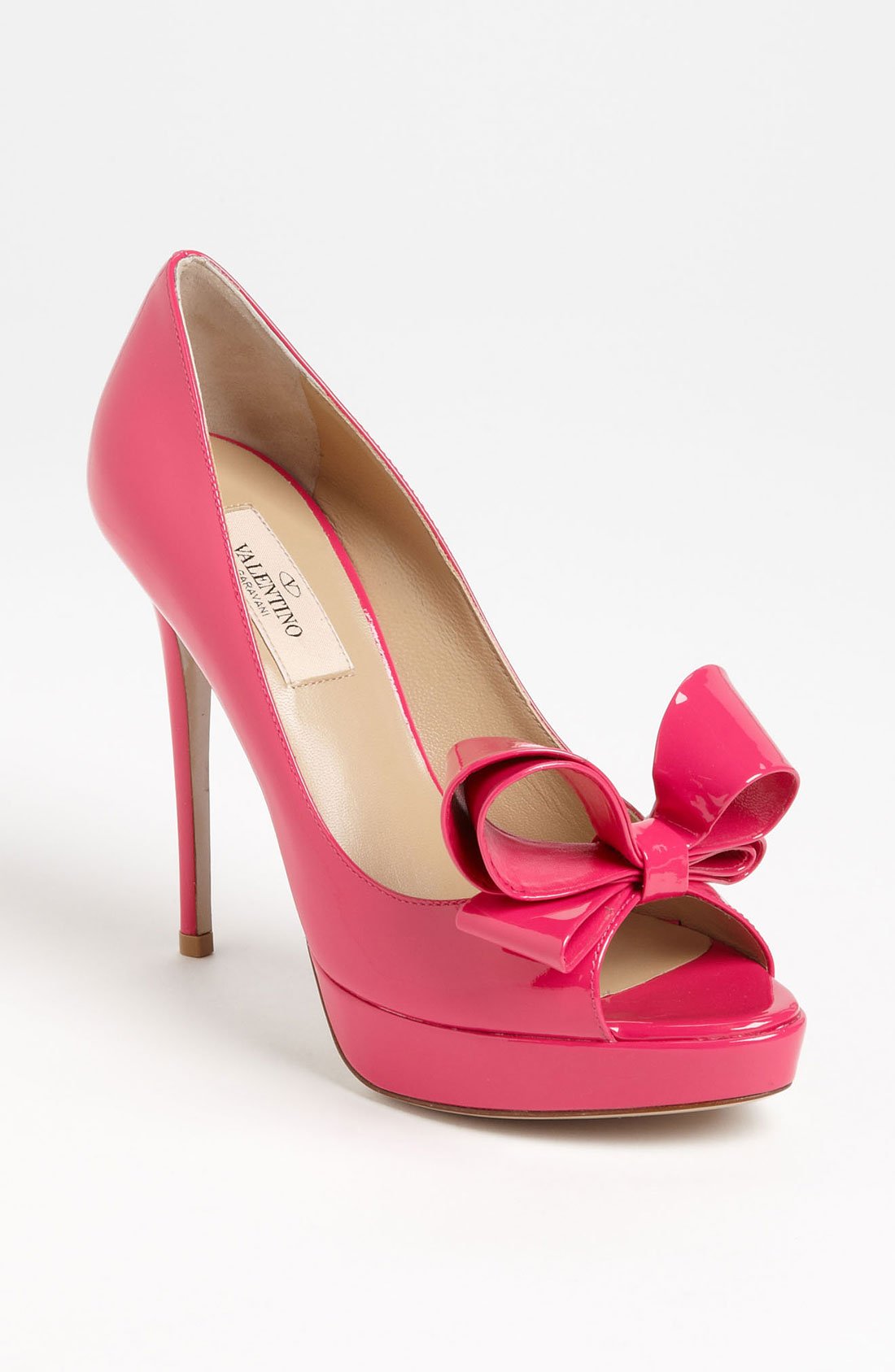 Туфли Валентино на платформе розовые