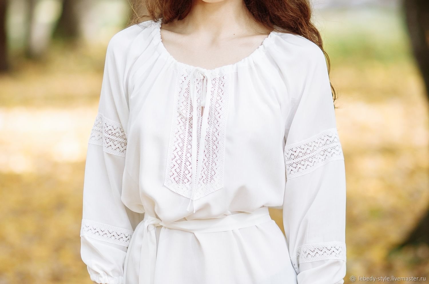 Русско народная блузка. Блузка. Белая блузка. Блузка из хлопка с кружевом. Блузка в народном стиле.