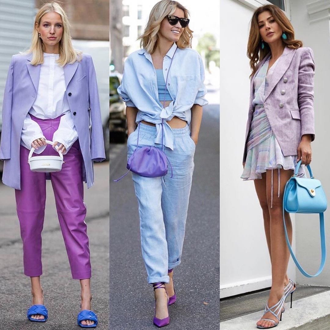 Голубой фиолетовый в одежде