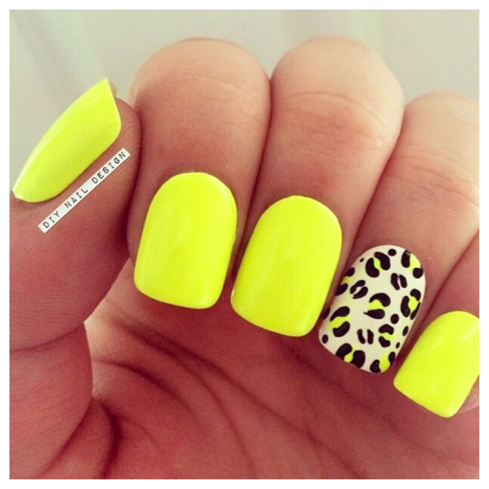 Кислотные Желтые Ногти Дизайн