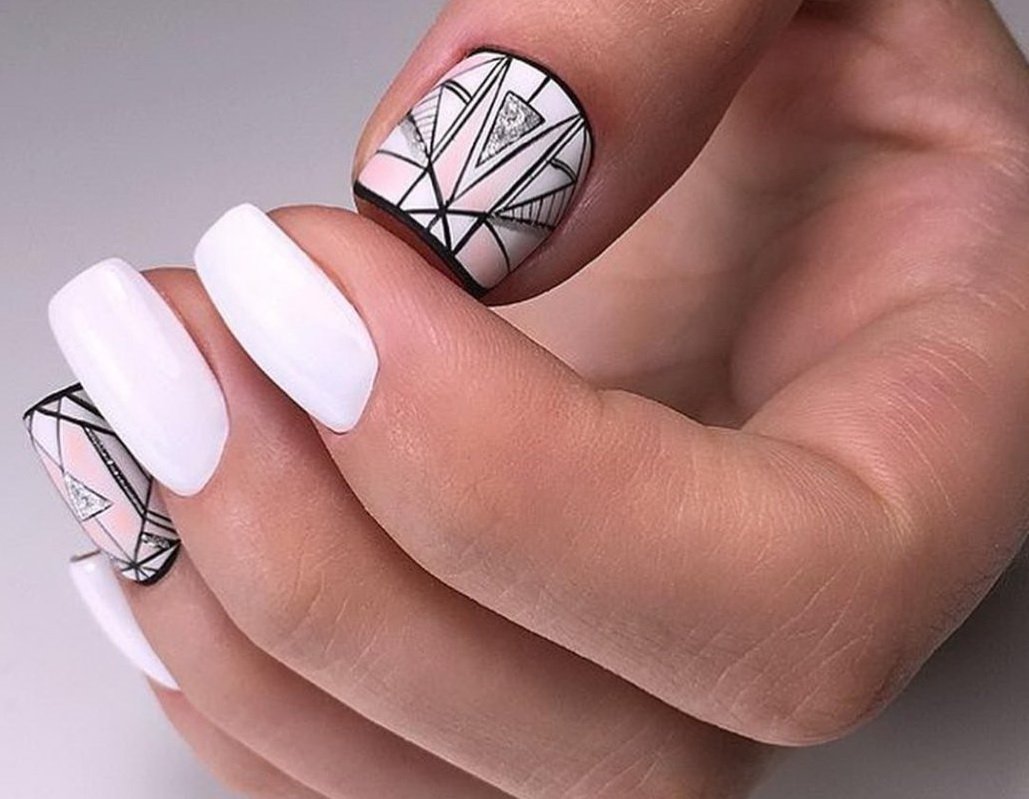 Геометрический дизайн ногтей. Маникюр геометрия. Интересный дизайн ногтей. Стильный маникюр. Ногти с геометричес им.