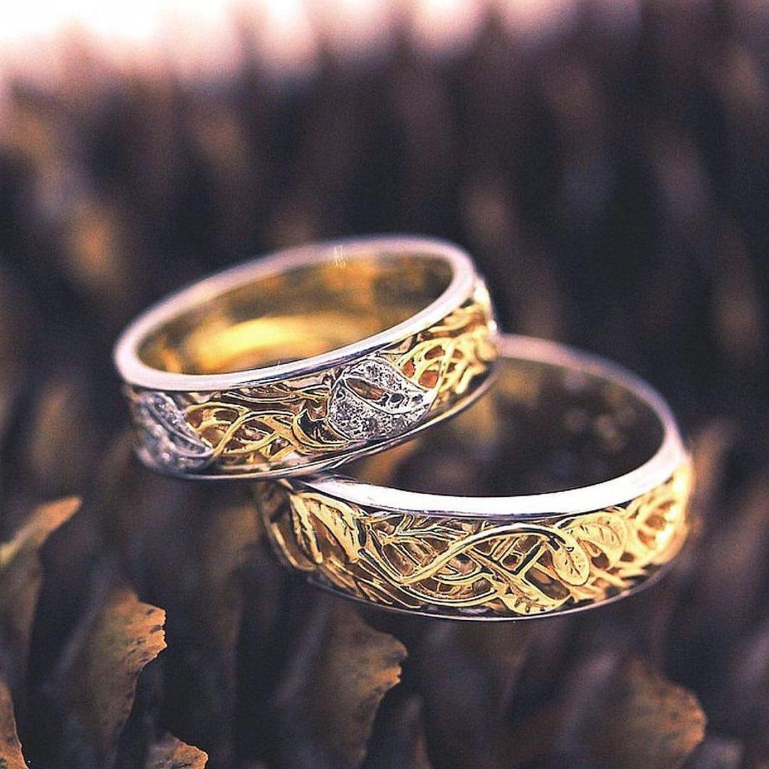 красивые обручальные кольца из золота фото