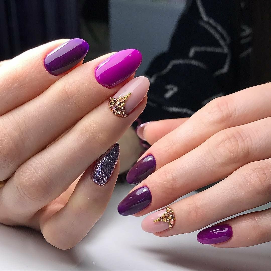 Красивые ногти дизайн 2018. Фиолетовый маникюр. Модные ногти. Сиреневые ногти. Ногти новинки.