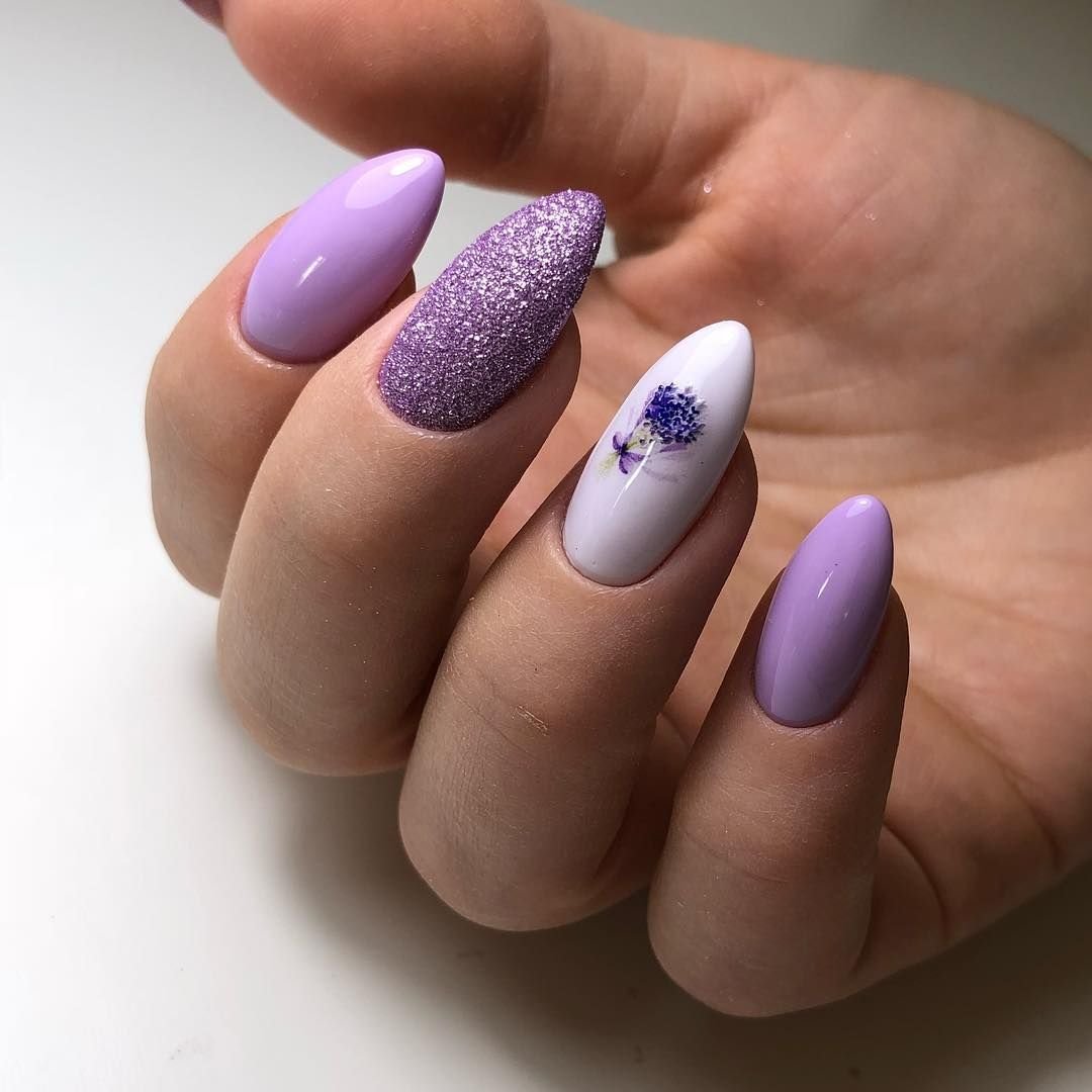 Дизайн ногтей лавандовый цвет