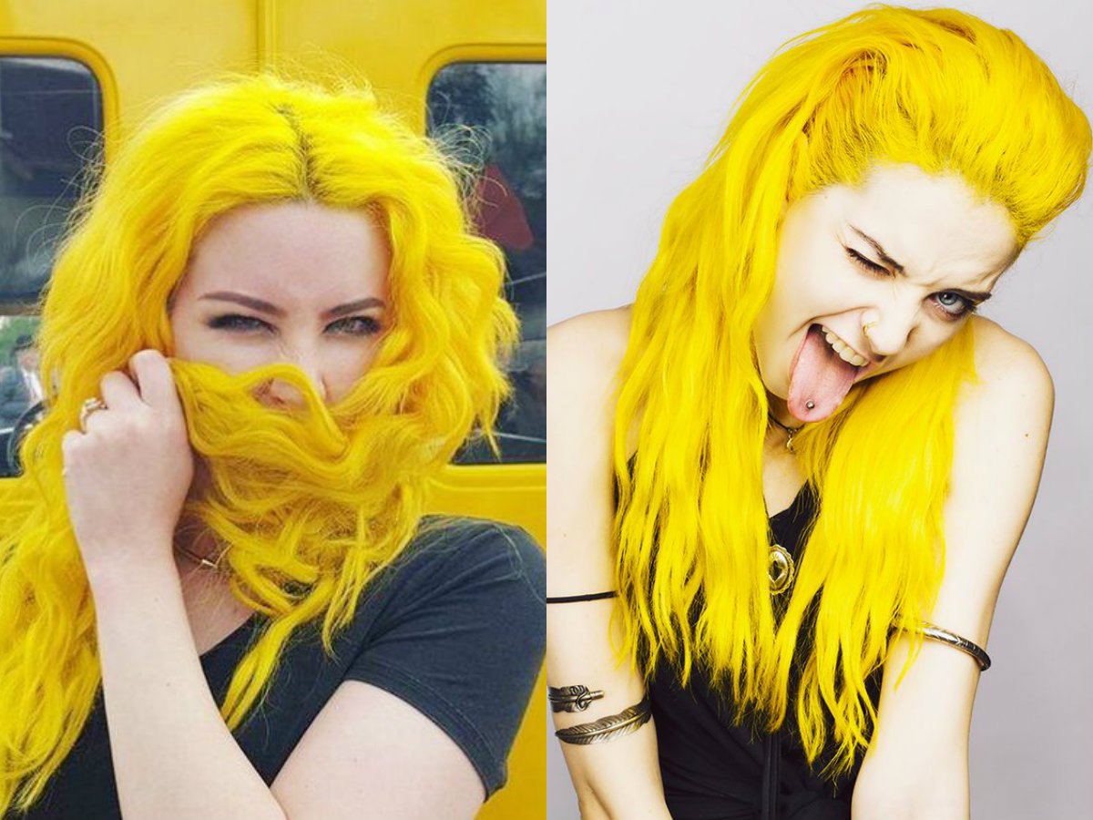 Желтый цвет волос это какой