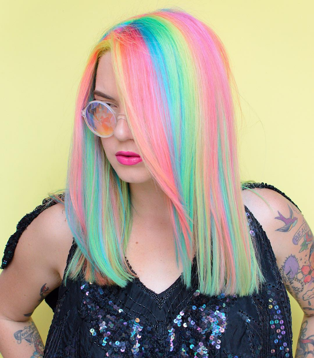 Цветное окрашивание волос для девочек фото