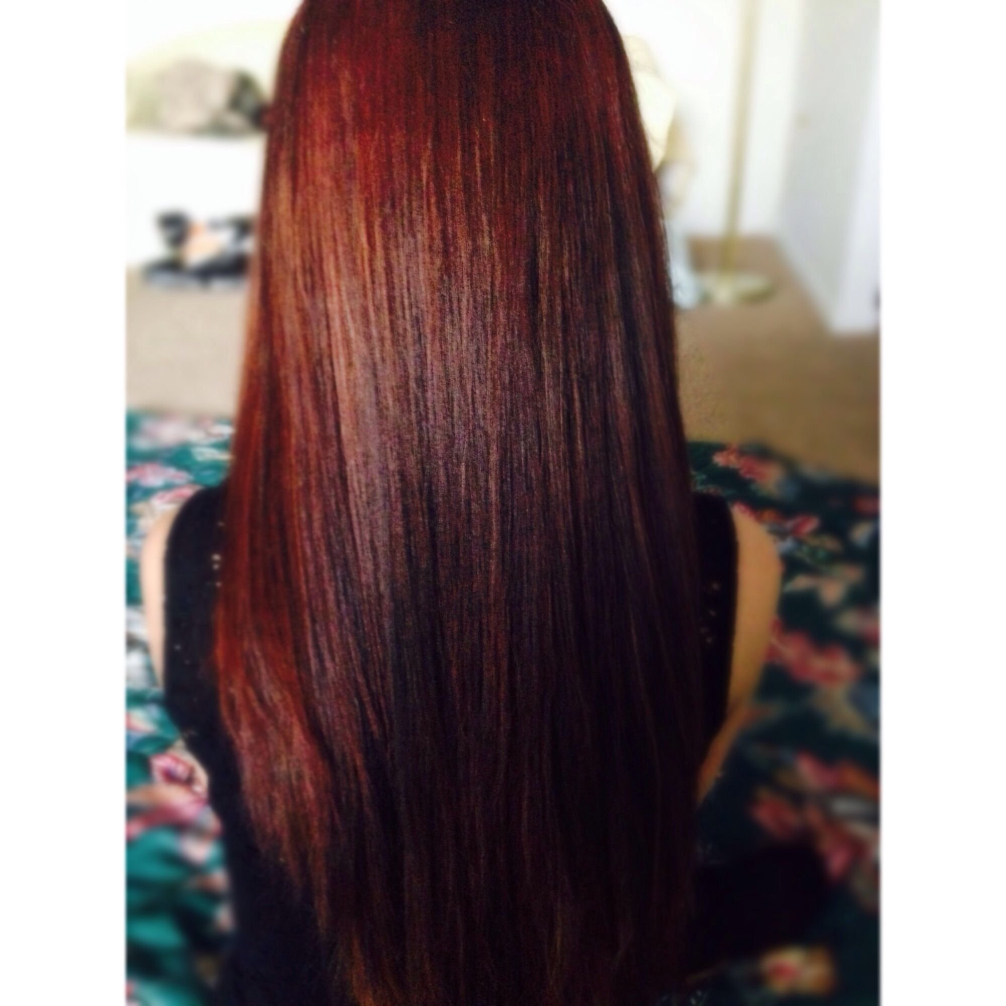 Окрашивание волос из темного красного в каштановый