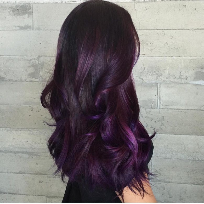 Коричнево фиолетовый цвет волос (76 фото)