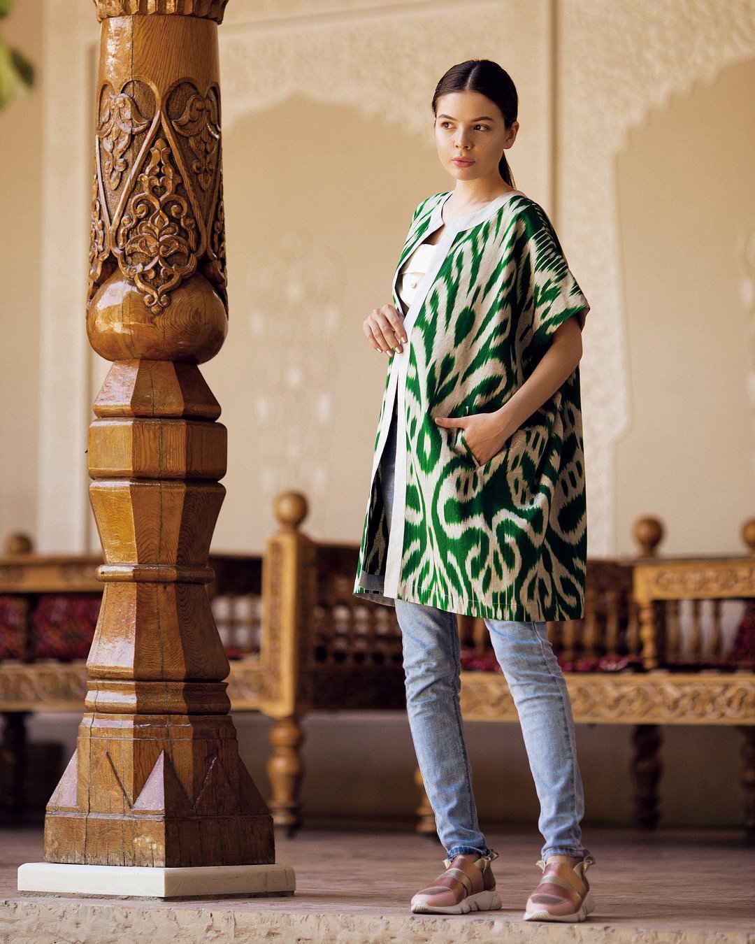 Узбекские платья со штанами фото с узором восточный