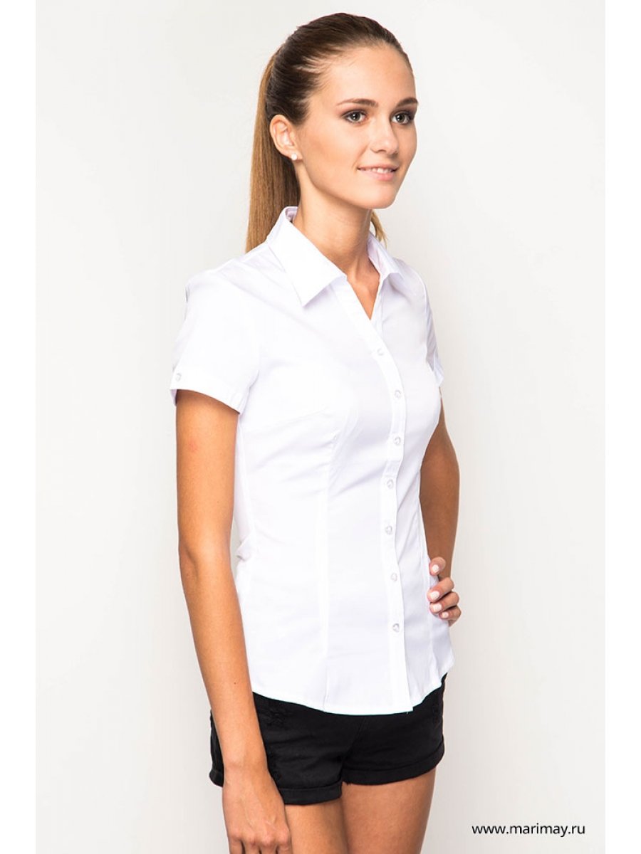 Женщина в белой рубашке. MARIMAY рубашки женские. Блузка MARIMAY женская. Белая рубашка с коротким рукавом женская. Белая блузка с коротким рукавом.