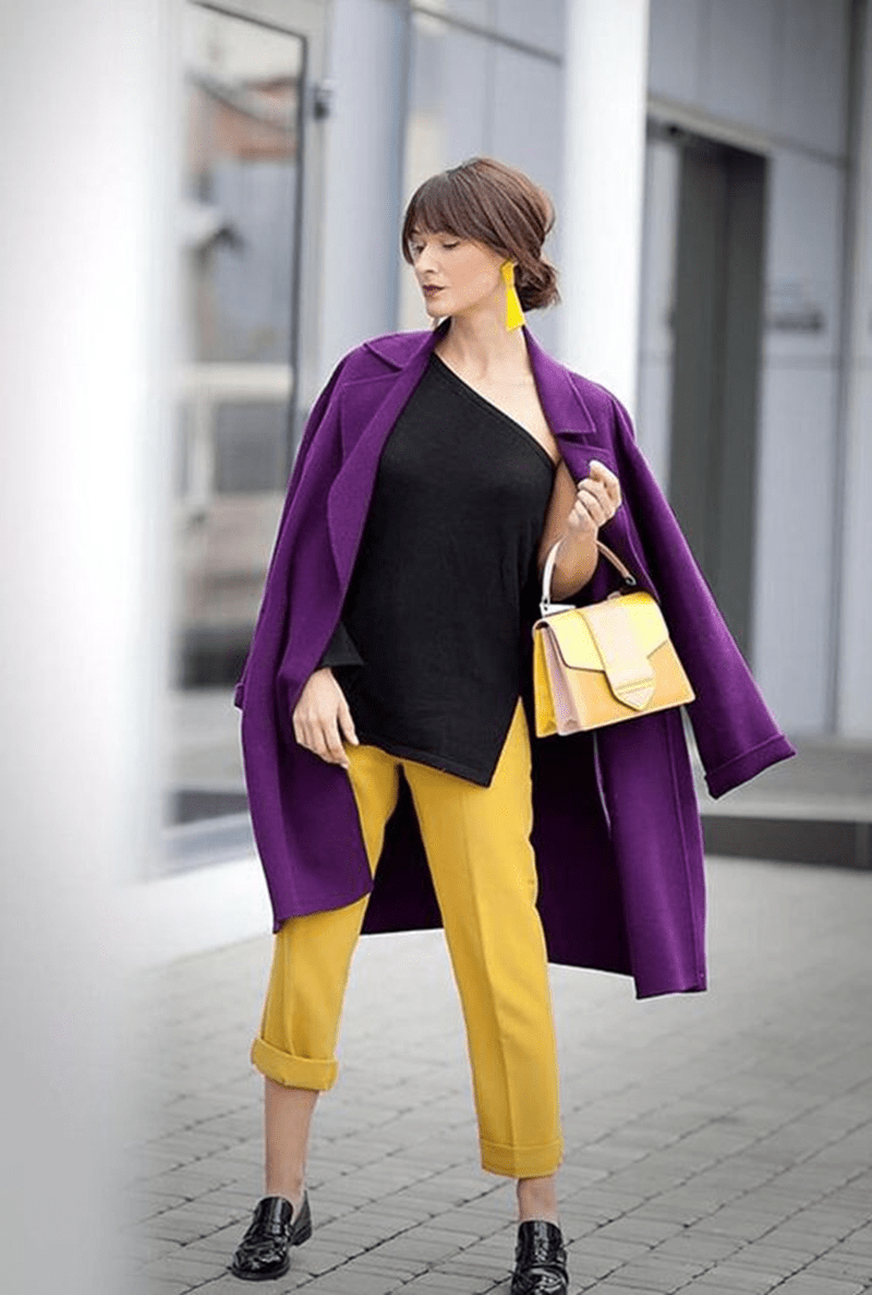 Фиолетовый и желтый в одежде