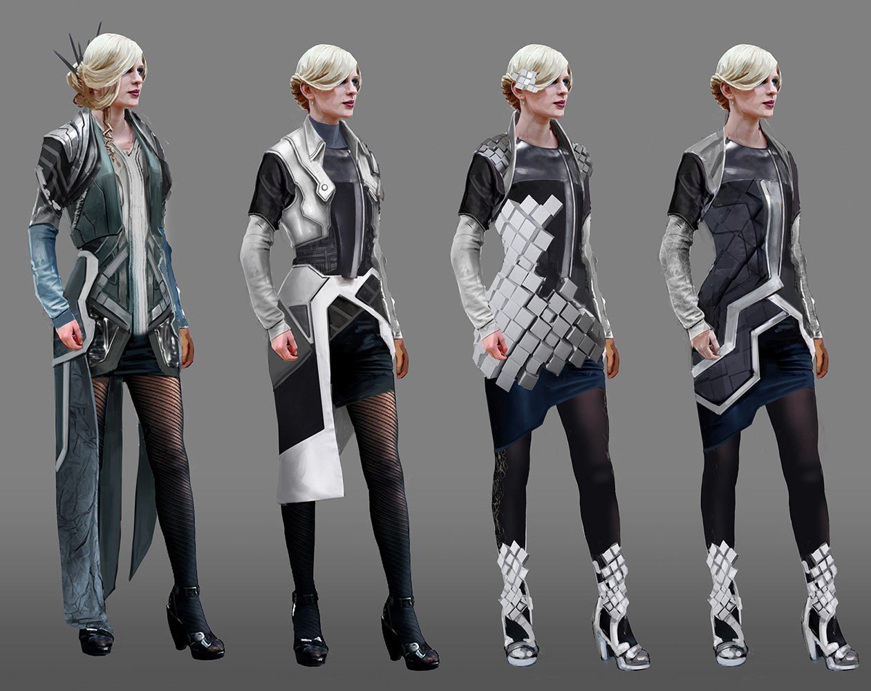 Cyberpunk одежда женская концепт Art