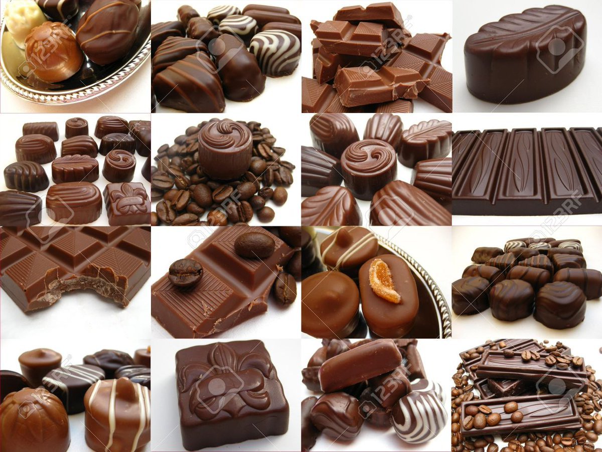 Шоколадный ассортимент. Шоколад. Шоколадные изделия. Шоколадные конфеты. Конфеты шоколадные разные.