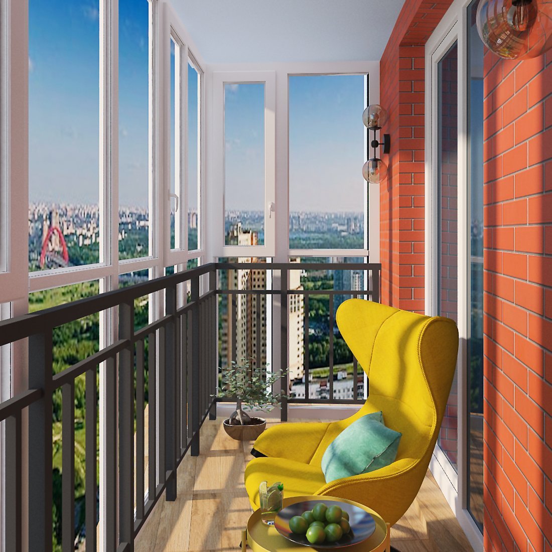 Отделка балкона с панорамными окнами фото внутри дизайн