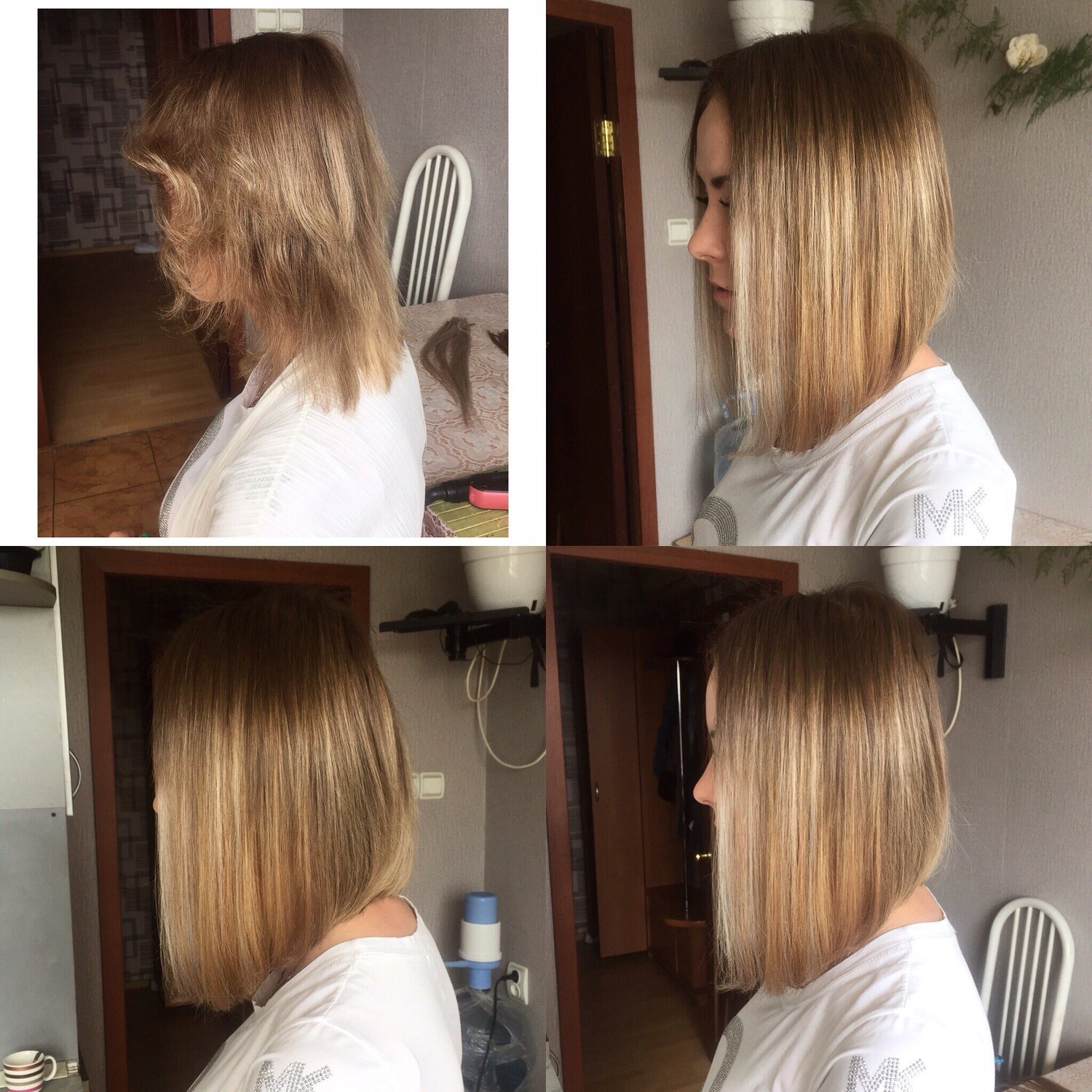 Нарощенные волосы на каре до и после фото