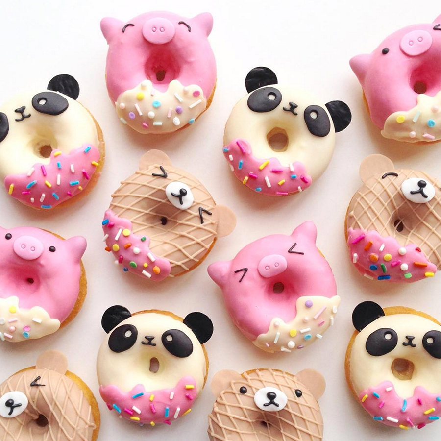 Милые сладости. Милые пончики. Сладости в виде животных. Пончики зверюшки.